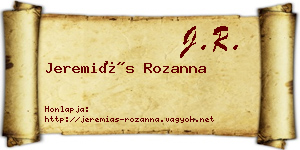 Jeremiás Rozanna névjegykártya